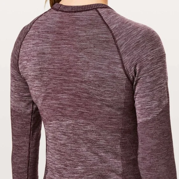 Lululemon Swiftly Wool Pullover Long Sleeve Shirt Dark Adobe/White Size 8 - Picture 8 of 14
